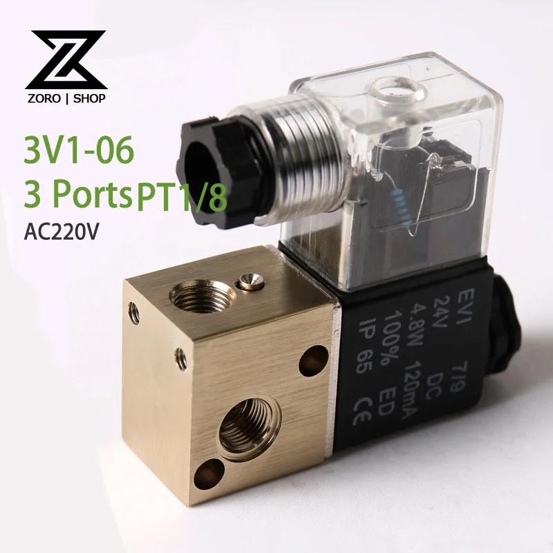 3V1 06 AC220V Pneumatic Solenoid Valve Normally Closed Type Air Valvein Pneumatic Parts from