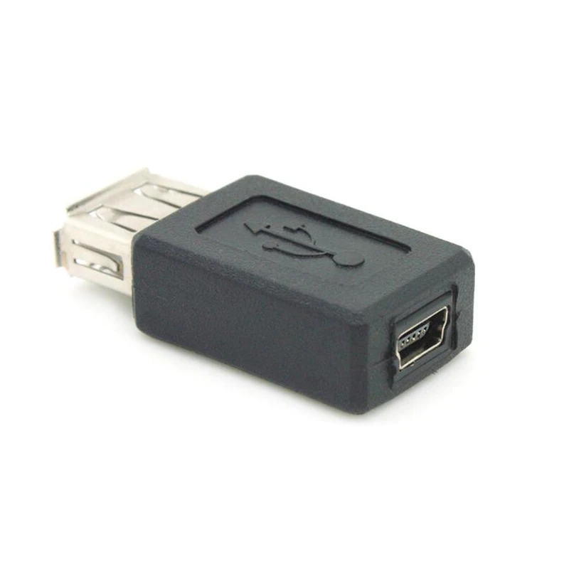 USB адаптер муфты USB 2,0 A Женский к Мини usb Женский 5pin 100 шт./партия