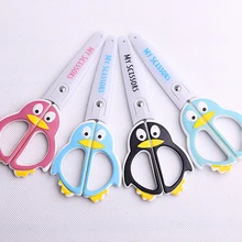 1 шт., ножницы серии Kawaii penguin с круглой головкой, школьные канцелярские ножницы, ножницы для резки бумаги, офисные Детские принадлежности(ss-1583