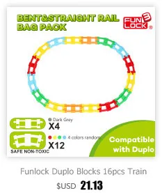 Funlock Duplo игрушки на батарейках поезд блоки для детей развивающие игрушки Электрический поезд для детей