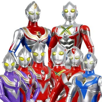 

ultraman Luminescent Voice Model Robot 13 Joints Movable Ginga Dyna Tiga Superdoll Transform 25cm color box Gifts for Children