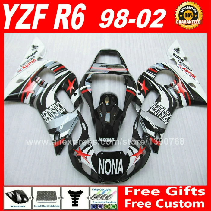 

Cool fairing fit for YAMAHA YZF R6 98 99 00 01 02 plastic 1998 1999 2000 2001 2002 fairings kits free custom ICH