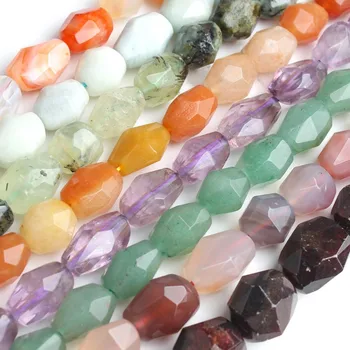 

Natural Irregular Faceted Garnet For Jewelry Making Loose Stone Beads Agate Diy Bracelet Necklace Size 8*12 mm Gemstone Beads