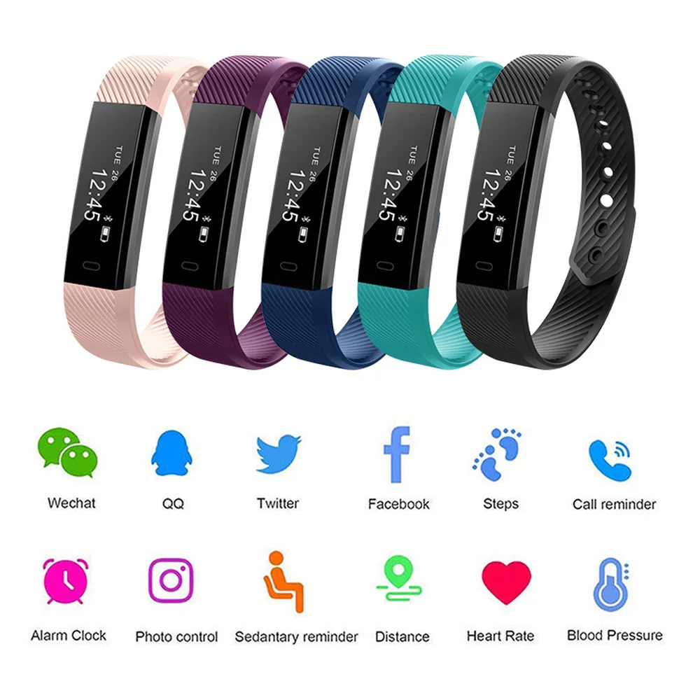 

Outdoor Fitness Tracker OLED Running Walking Pedometer Heart Rate Monitoring Smart Step Counter Health Sleep Activity Tracker