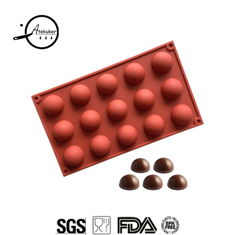 

Atekuker Hemispheres Shape Silicone Mold For Baking Biscuit Cookies Cake Tools Silicone Form Mold For Chocolate Candy Soap Form