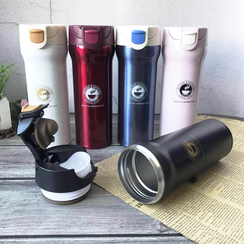 

Hot Quality Double Wall Stainless Steel Vacuum Flasks 500ml 350ml Car Thermo Cup Coffee Tea Travel Mug Thermol Bottle Thermocup