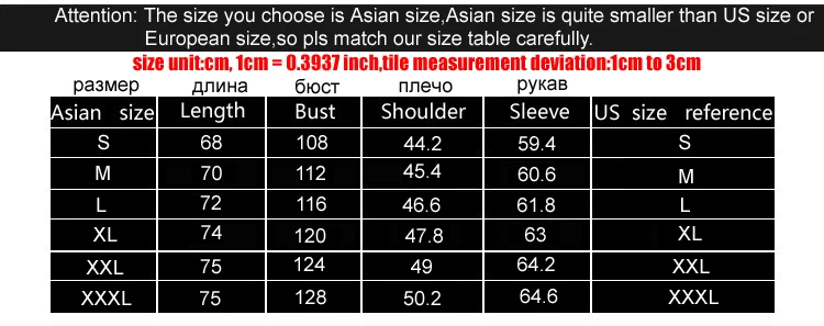 00M to 5XL