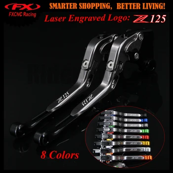 

Laser New Logo Black+Titanium CNC Adjustable Folding Extendable Motorcycle Brake Clutch Lever For Kawasaki Z125/ Z125 Pro 2016