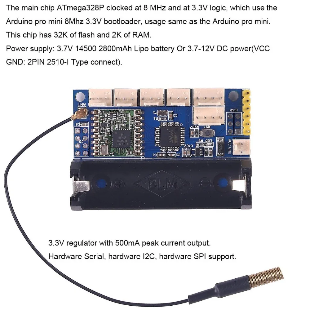 5 шт. LoRa радиоузел V2.0 на основе Sx1278 IOT 433 МГц 2 4G RFM98 для Arduino ATmega328P антенна uFL FZ3043