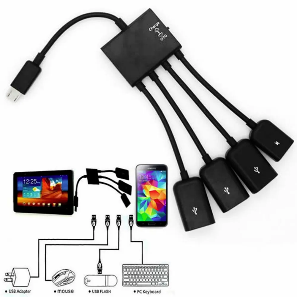 

1 x 4 Port Micro USB Power Charging OTG Hub Cable Power Charging OTG Hub Cable For Android Tablet Smartphone