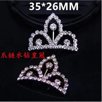 

Diy Jewelry Hair Accessories 20pcs/lot Mix Rhinestone/Crystal decoration Alloy gold/silver plated Cartoon Crown Metal Charms