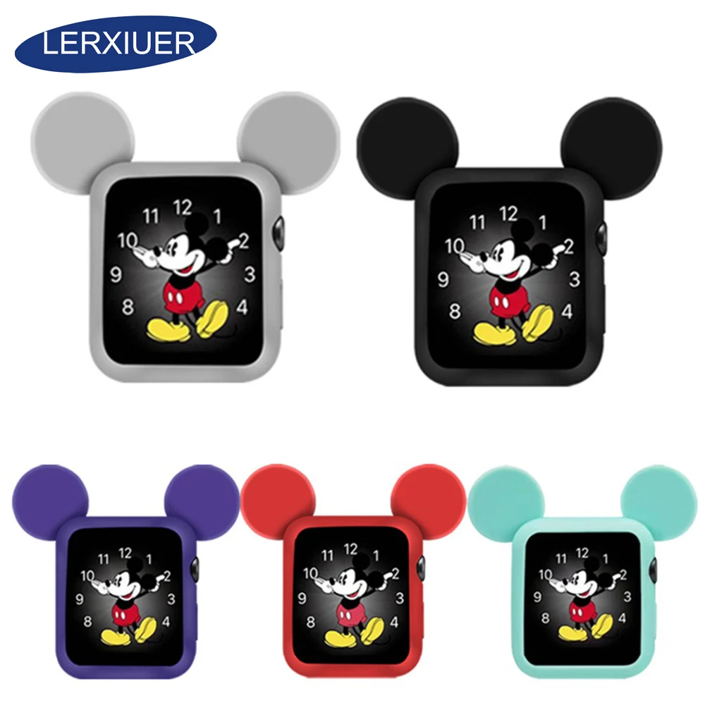 

Lerxiuer Cute cartoon case cover For Apple Watch 4 band 44mm/42mm iWatch 3/2/1 40mm/38mm SoftSilicone protector protective shell