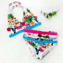 Летние Детские купальники с принтом, 2 шт., детские купальники с бретельками для девочек, купальники с оборками мужские плавки, пляжная одежда, купальные костюмы