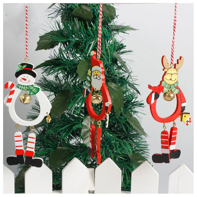 

Wooden 3D Elk Christmas Tree Pendant Christmas Hanging Decor Fireplace Wall Hanging