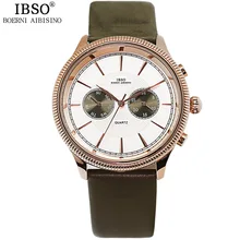 IBSO многофункциональные мужские часы люксовый бренд из натуральной кожи мужские кварцевые часы religion Masculino мужские наручные часы#6816