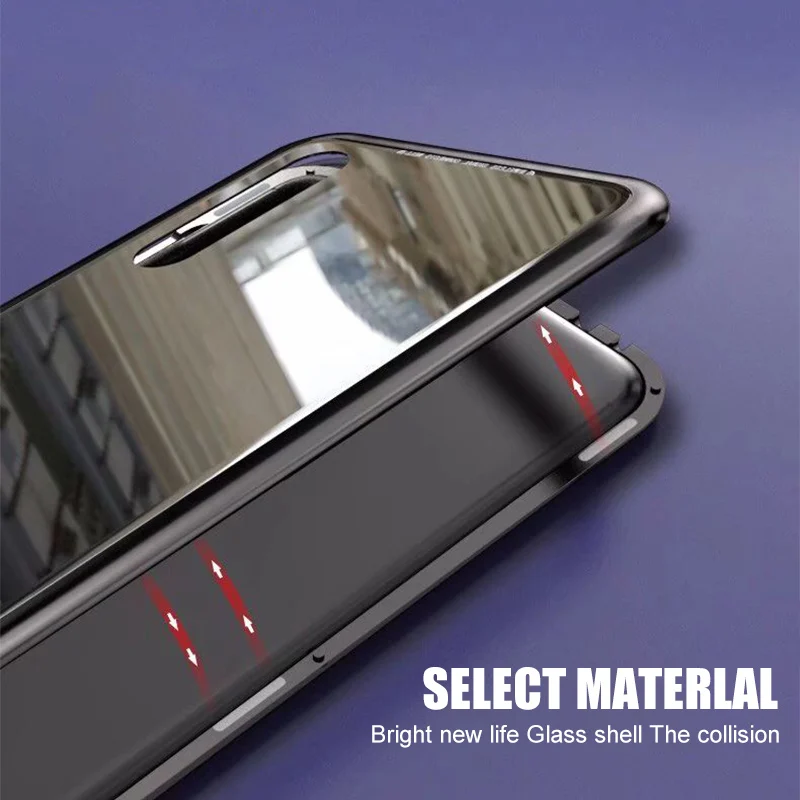 UPMOSTEK-Magnetic-Adsorption-Case-For-Huawei-P20-Case-Metal-Frame-Tempered-Glass-Case-For-Huawei-P20