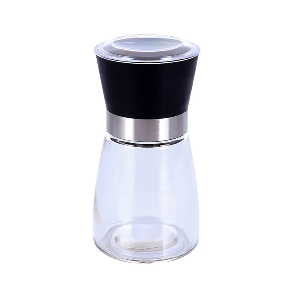 

Manual adjustable spice shakers salt and pepper grinder with ceramic core pack of 1 black