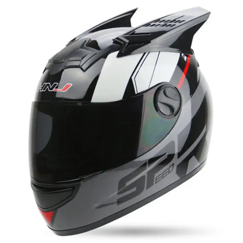 LumiParty Unisex Motorcycle Helmet Motorcross Equipment Protect Helmet Full Face Motor Helmet helmet for 56-62cm head - Цвет: Black red shark