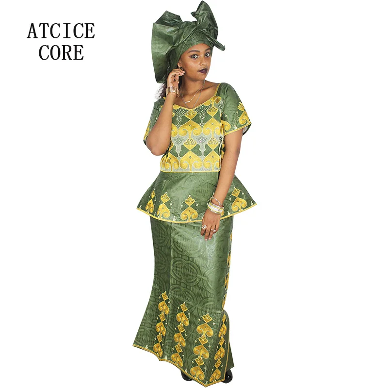 Африканские платья для женщин Базен riche вышивка дизайн длинное платье DP91