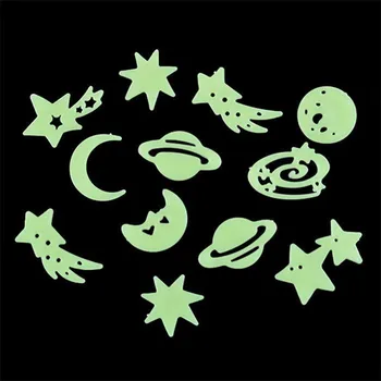 

ZLinKJ Luminous Fluorescent Stickers Universe Planet Star Glow Dark Wallpaper Home Paste Ceiling Decoration Decal Tags Decor