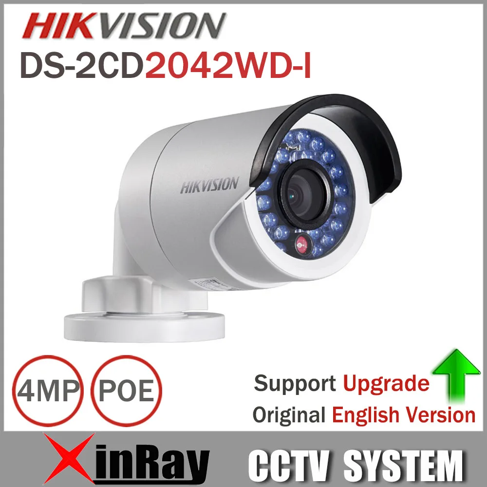 

Original Hikvision DS-2CD2042WD-I Full HD 4MP High Resoultion 120db WDR POE IR IP Bullet Network CCTV Camera English Version