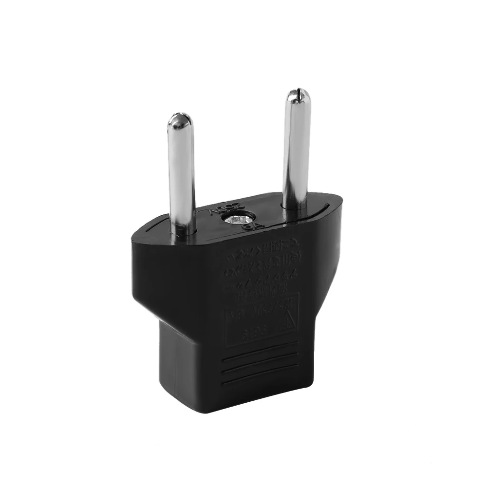

1PC Black Useful Fashion New US USA to Euro EU Europe Adapter AC Plug 2 Round Pin Socket Travel Converter
