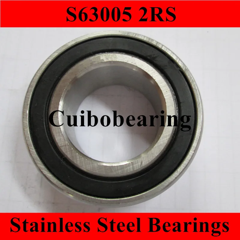 1PCS S63005 2RS Stainless Steel Ball Bearings size25*47*16mmin Shafts