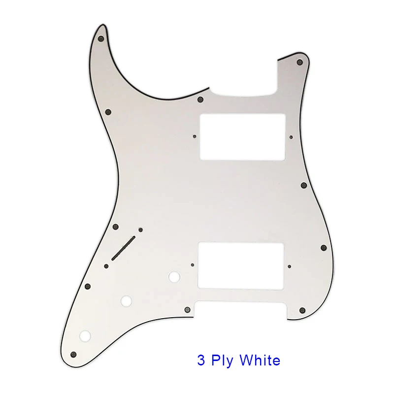 Pleroo аксессуары для гитары pickguards 11 отверстий для левшей США/Мексика стандарт ST HH гитара Stratocaster с PAF Humbucker - Цвет: 3 ply white