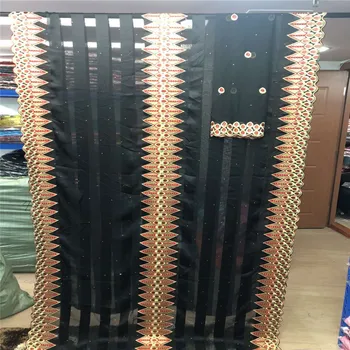 

2019 New Silk Lace Fabric African Lace Fabrics High Quality Dresses Nigerian Silk Lace Fabrics With Stones For Dresses hl65-2681