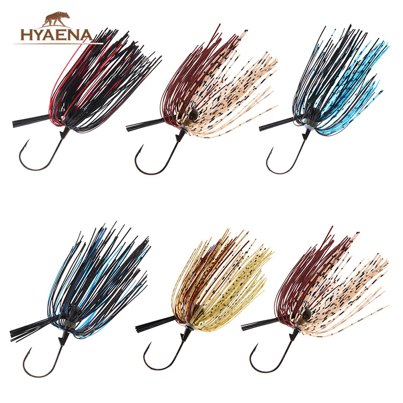 Hyaena 6 шт. Weedless приманки из свинца приманки для крючка с Weedguard резиновая силиконовая юбка Высокоуглеродистая сталь бас рыболовные приманки