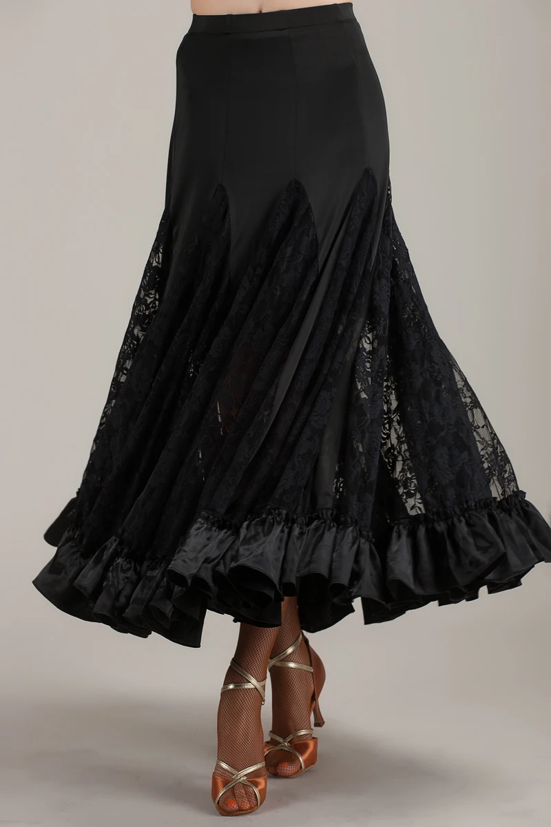 black lace dance skirt long skirt NRlong black dance skirtnr AliExpress