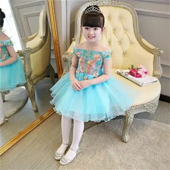 

Children's dress word shoulder princess dress girls birthday pettiskirt flower girl costumes show caterer dress