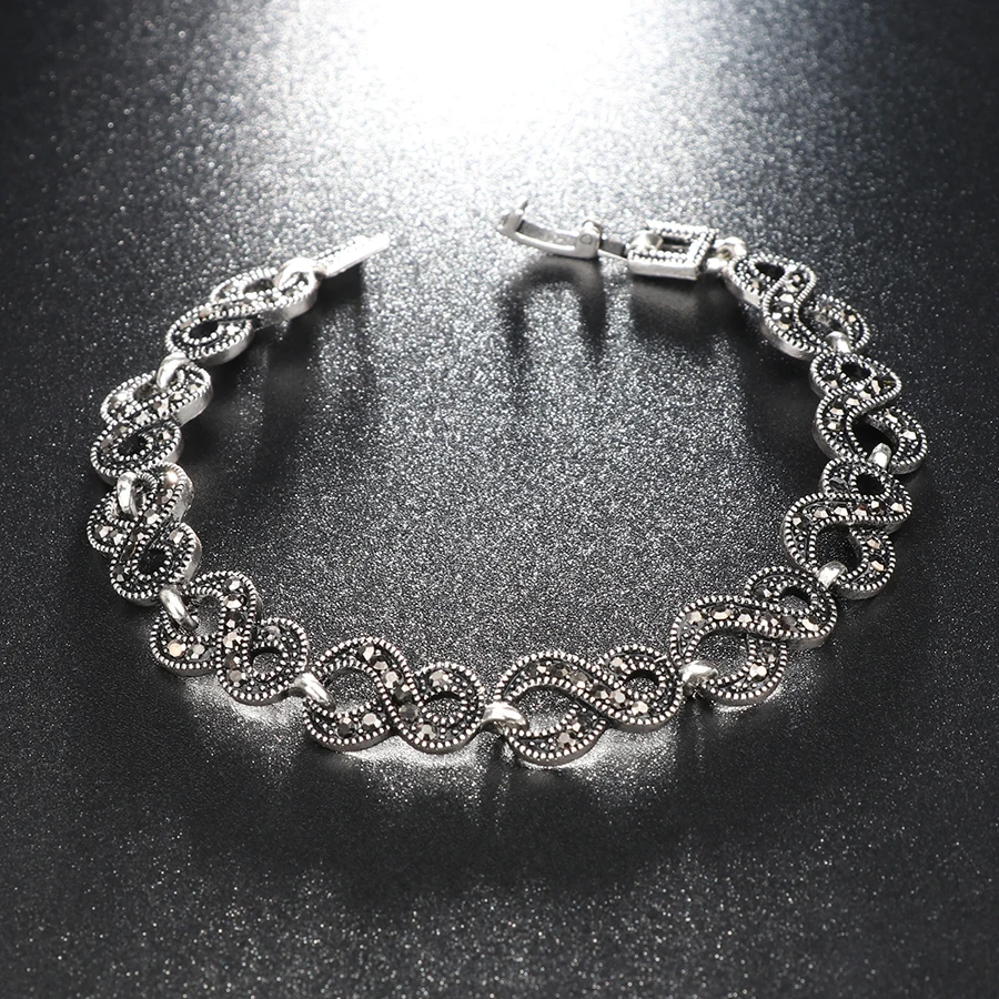 Великолепные наборы ювелирных изделий из 3 предметов с серыми кристаллами, посеребренные ретро браслеты и ожерелья, женские серьги для помолвки
