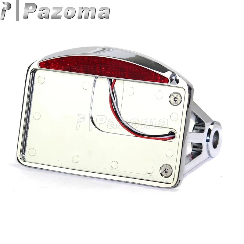 PAZOMA Motorcycle LED Side Mount License Plate Tail Light for Harley