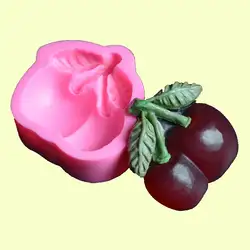 3D Cherry фрукты большие силиконовые формы для мыла для DIY помадка украшения торта инструменты ремесло ручной работы мыло Ремесло Пресс-формы