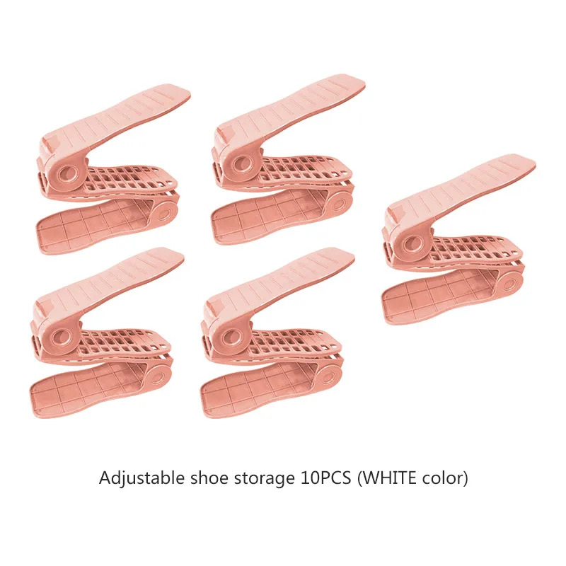 Горячий башмак Органайзер двойная обувь с широкой колодкой держатель для чистки обуви хранение Экономия места обувной стеллаж подставка полка для гостиной Прямая поставка - Цвет: 5 lots pink