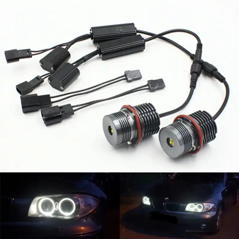 2x White LED Angel Eye Halo Ring Marker Headlight Daytime Light Bulb For E39 E53 E60 E61 E64 E65 E66 E87 X3 X5