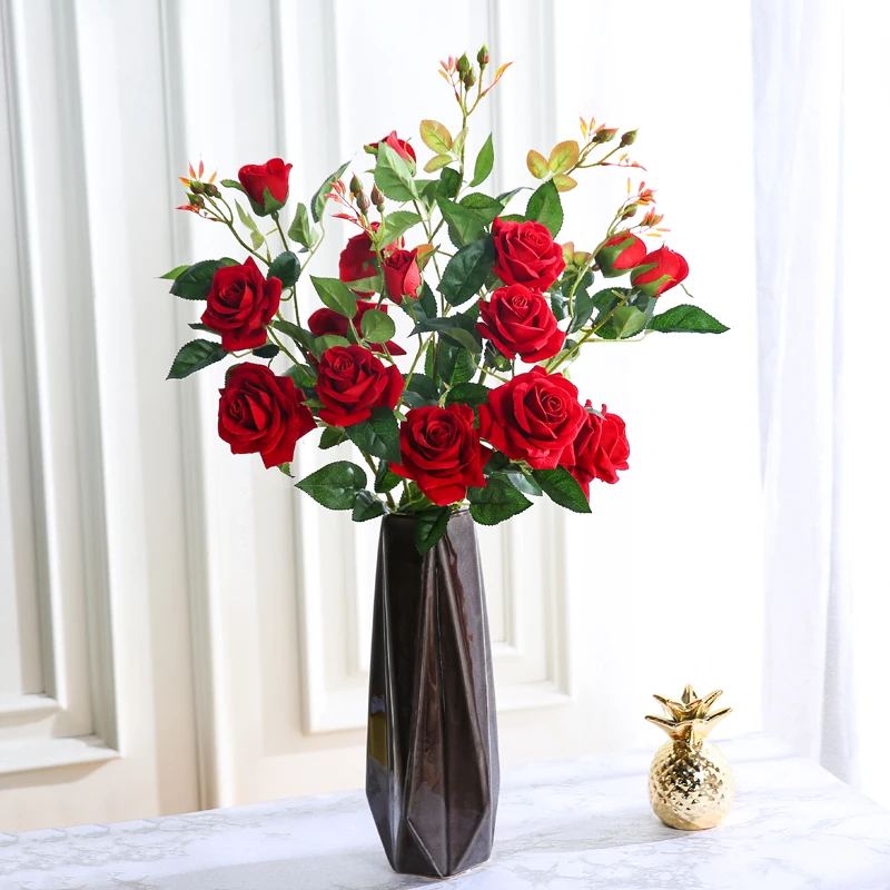 94cm Artificial Flowers Simulation Flower Rose Living Room Dining Table Fake Flower Decoration Vase Wedding Gift Bouquet Balcony 94cm Artificial Flowers Simulation Flower Rose Living Room Dining Table Fake Flower Decoration Vase Wedding Gift Bouquet Balcony
