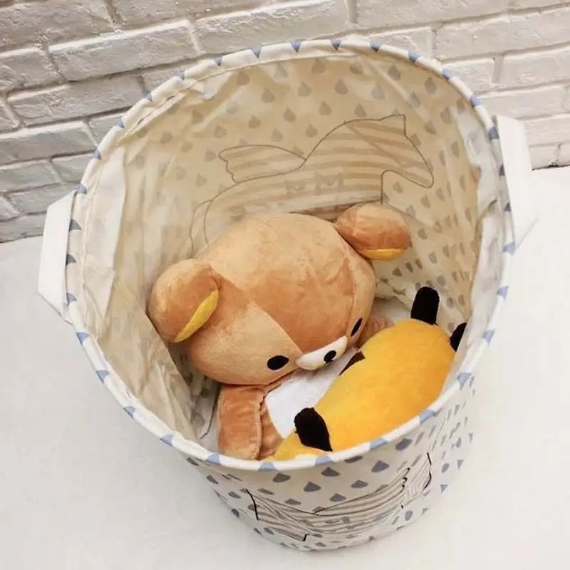 JX-LCLYL Waterproof Foldable Kids Toy Storage Basket Dirty Clothes Home Organizer 40*50CM