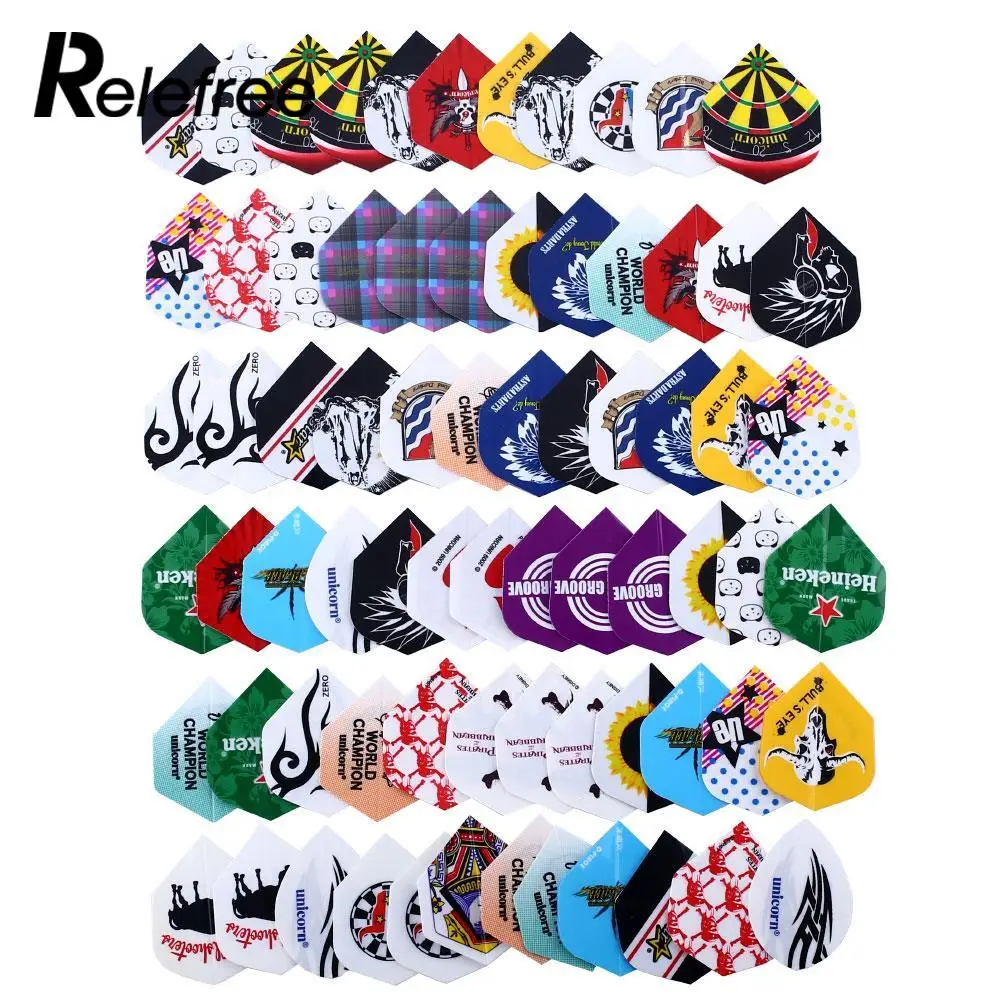 12/30/60/72/90pcs 2D Cool Bling Darts Flights Set Darts Tail Sports Professional Multiple Styles Colorful Dart Accessories