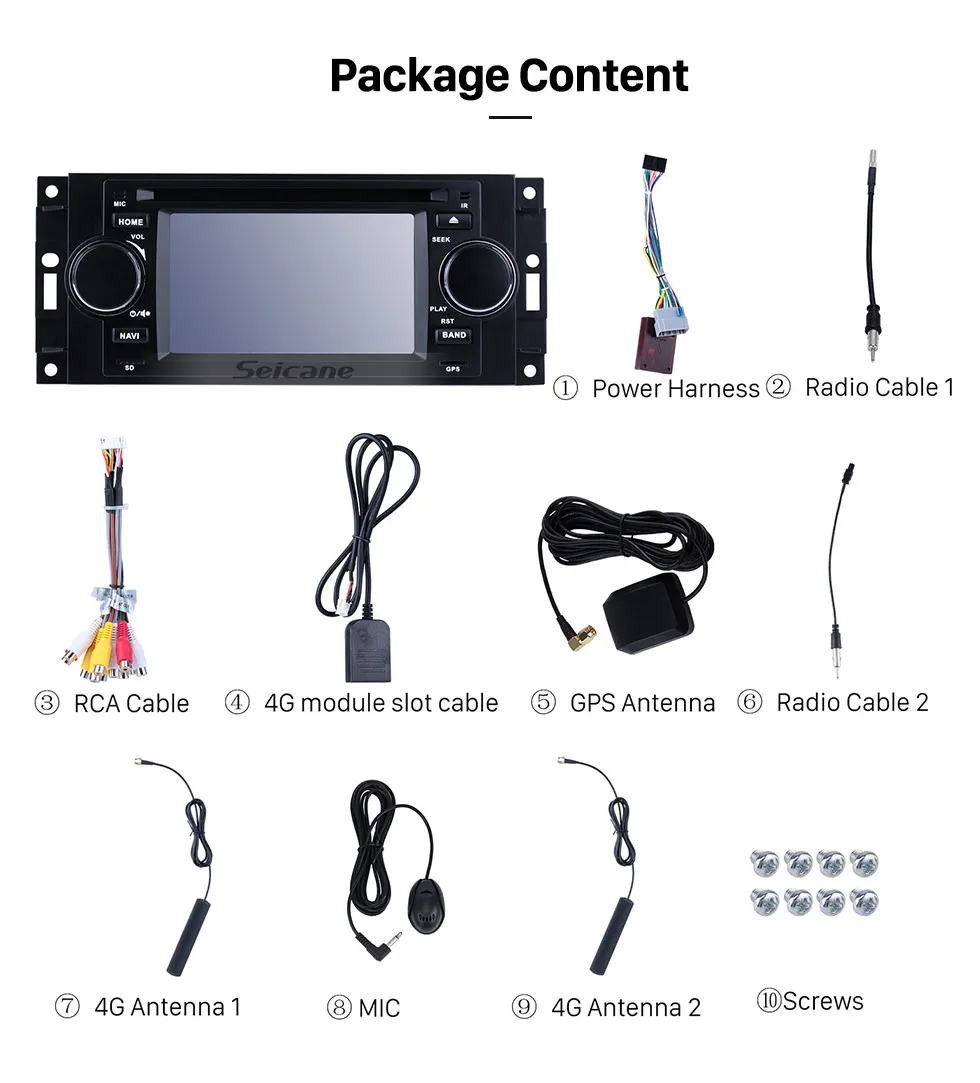Seicane Android 6.0 HD Touchscreen Car Radio For 2002-2007 CHRYSLER 300C DVD Player GPS Navigation System Bluetooth Phone Music WIFI Support Digital TV DVR USB DAB+ OBDII Steering Wheel Control Backup Camera