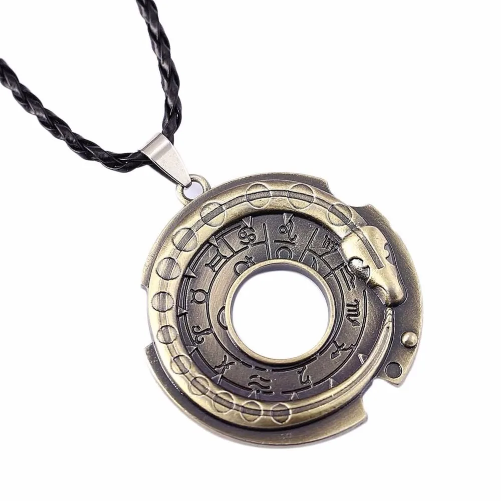 Fashion Ouroboros Snake Amulet Necklace Pendant Charms Signs of The Zodiac Lucky Protective Talisman Necklaces Jewelry