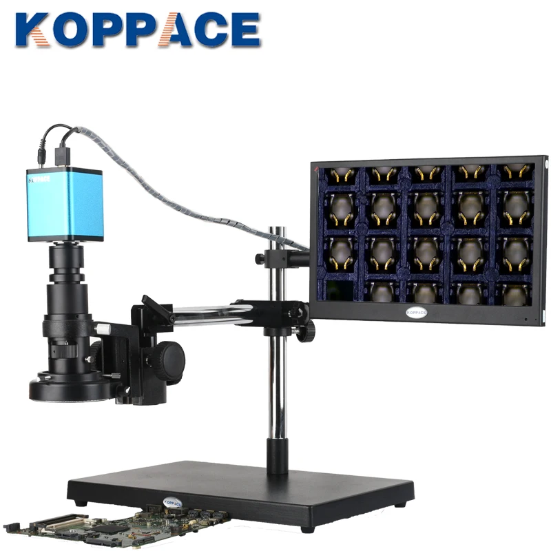 KOPPACE 15X-100XHDMI HD Autofocus Industrial Microscope Universal BracketSupport Photo and Video Au