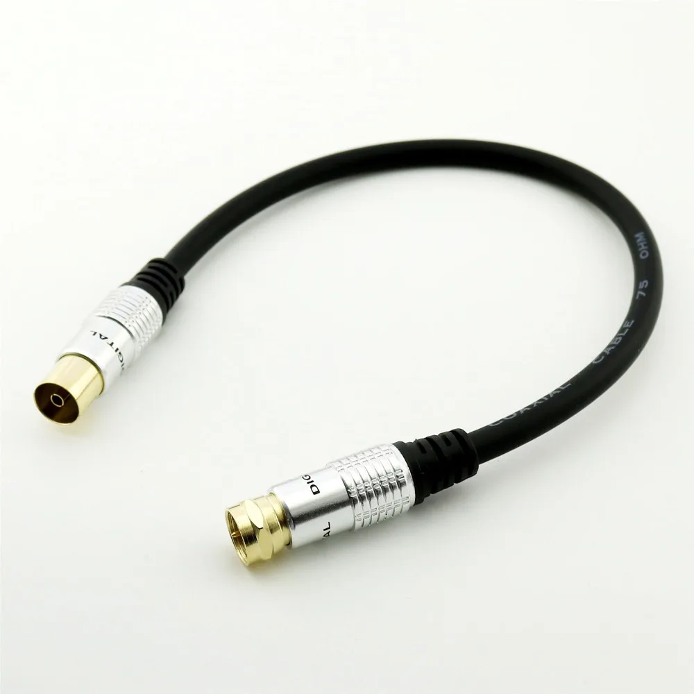 

1pcs 1FT Gold 9.5mm TV Satellite Female to F male Coaxial Antenna Adapter Cable