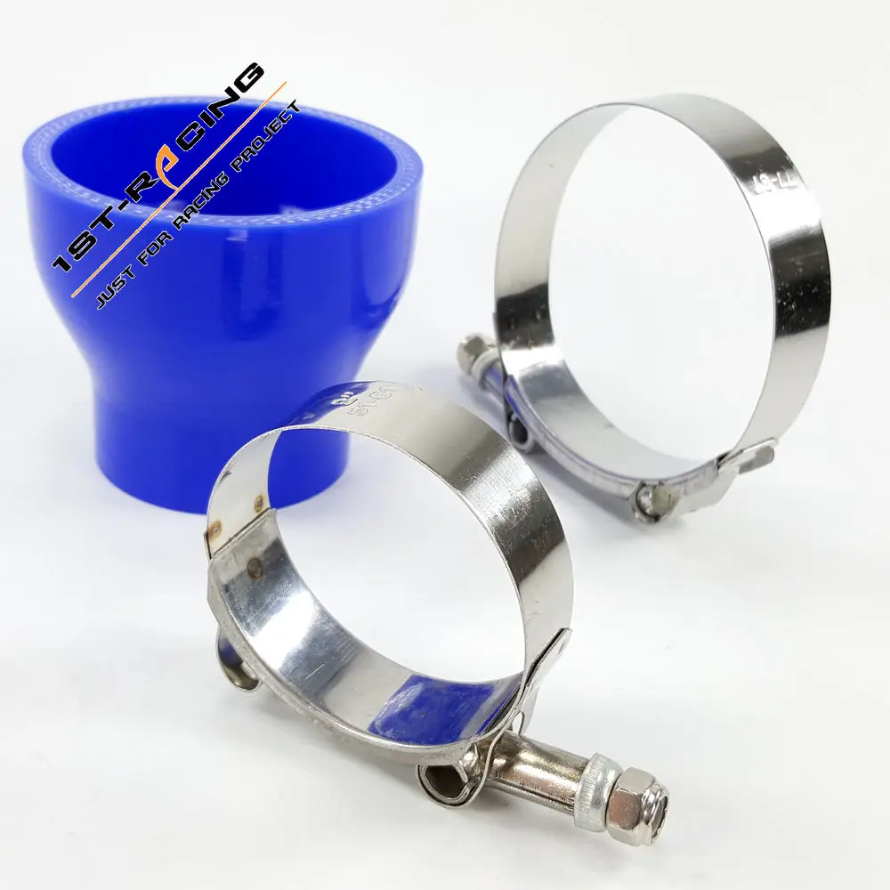 4" to 3.5" inch Silicone Hose straight reducer with 2 T clamps 6619