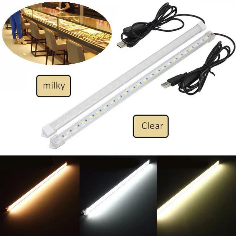 

1PC DC 5V USB Cabinet LED Bar Lamp Tube 35CM Light Strip 24 LEDs White/Nature White/Warm White LED Strip For Camping Desktop