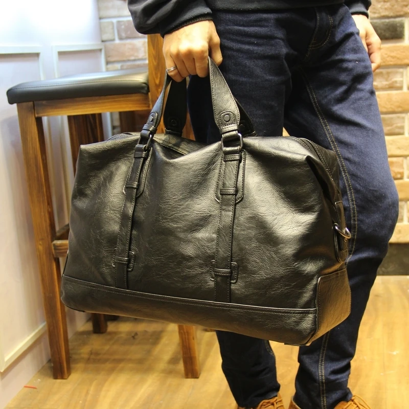 Модные мужские сумки для путешествий, фирменный багаж, водонепроницаемый чемодан, вещевой мешок, вместительные сумки, Повседневная вместительная кожаная сумка