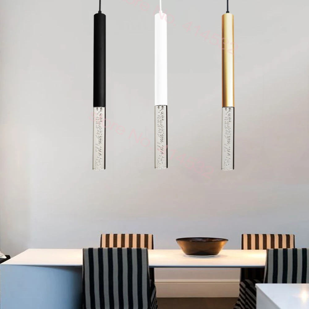 Cena LED lampa wisząca wiszące światła kuchnia wyspa jadalnia sklep licznik Bar dekoracji rury cylindra kuchnia światła