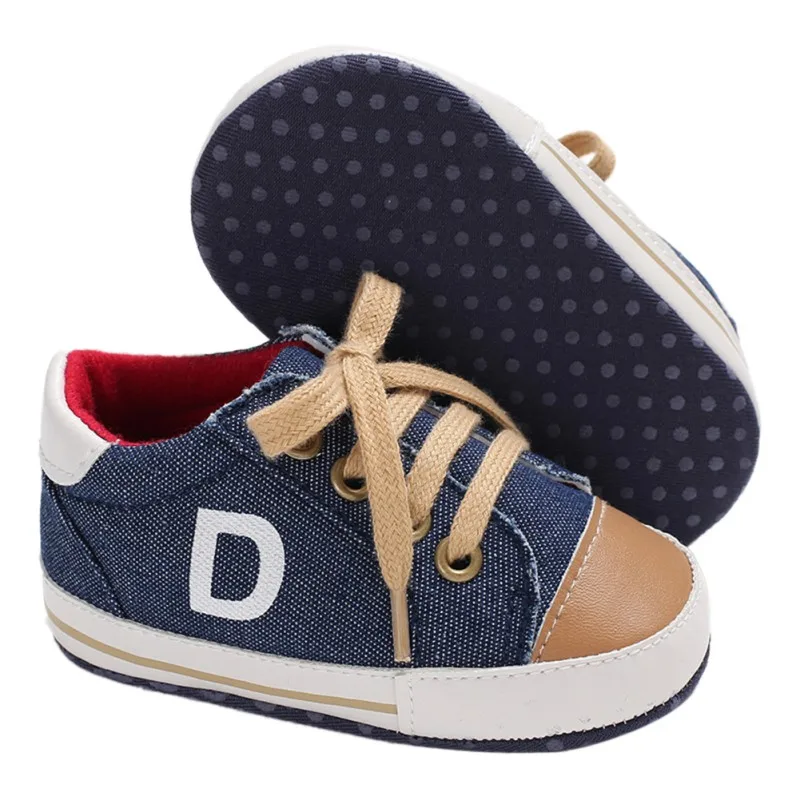 Обувь для новорожденных, обувь для мальчика, на шнуровке, с Т-образным ремешком, одноцветная повседневная детская обувь, нескользящая теплая обувь с мягкой подошвой, 0-18 месяцев