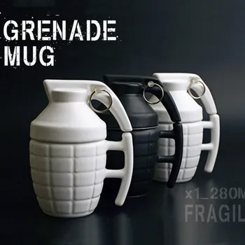 

Creative grenade hand grenade mug creative cup with cover original foreign trade single mug grenad